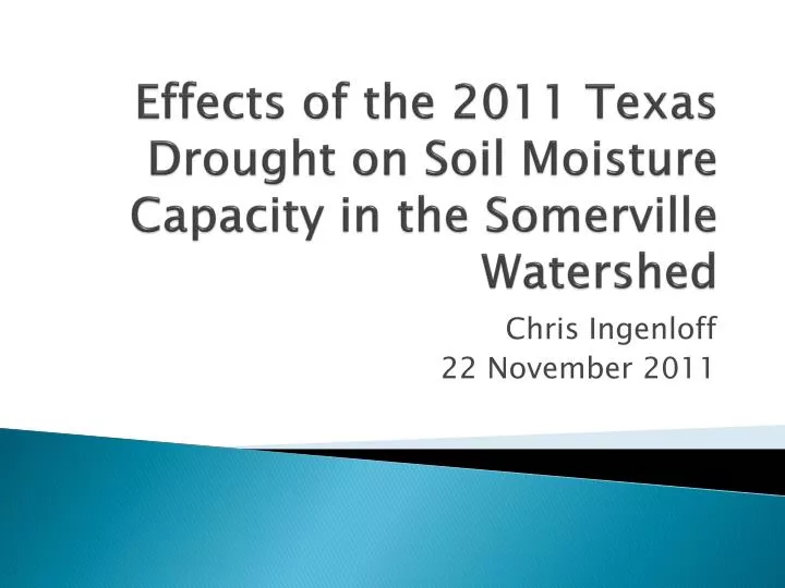 effects of the 2011 texas drought on soil moisture capacity in the somerville watershed
