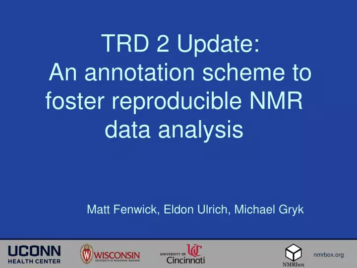 trd 2 update an annotation scheme to foster reproducible nmr data analysis
