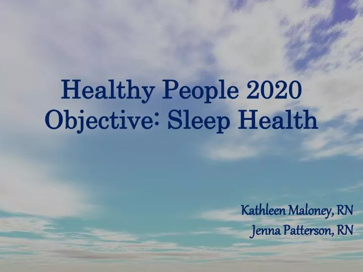 healthy people 2020 objective sleep health