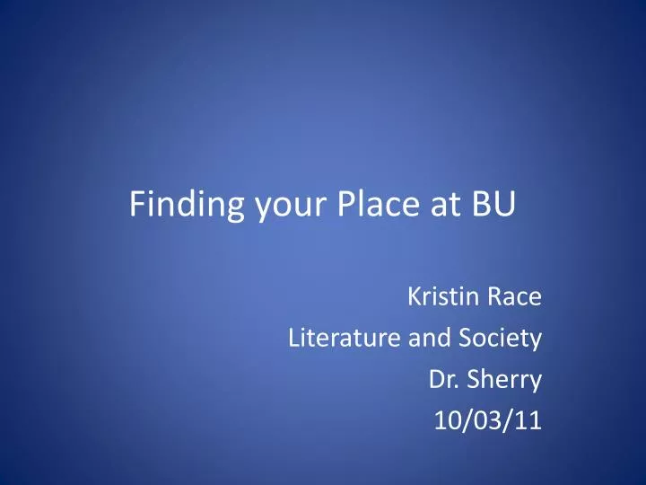 finding your place at bu