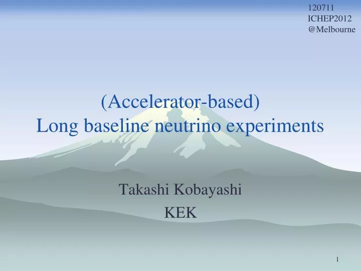 accelerator based long baseline neutrino experiments