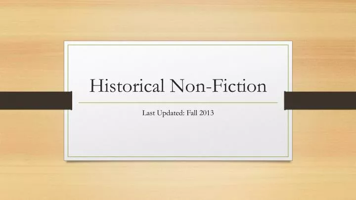 historical non fiction