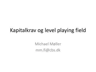 kapitalkrav og level playing field