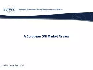 A European SRI Market Review