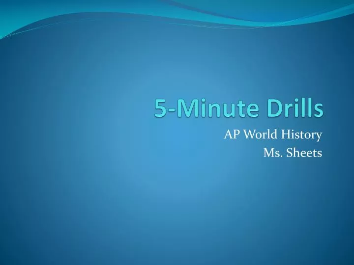 5 minute drills