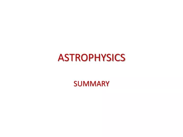 astrophysics