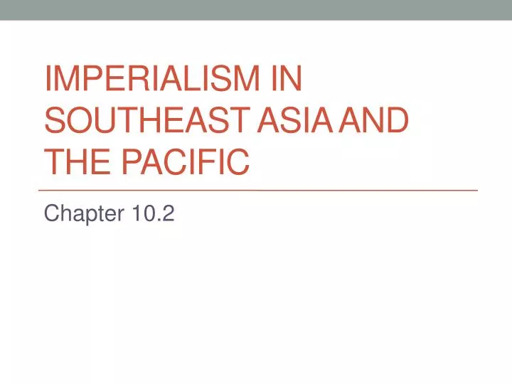 imperialism in southeast asia and the pacific
