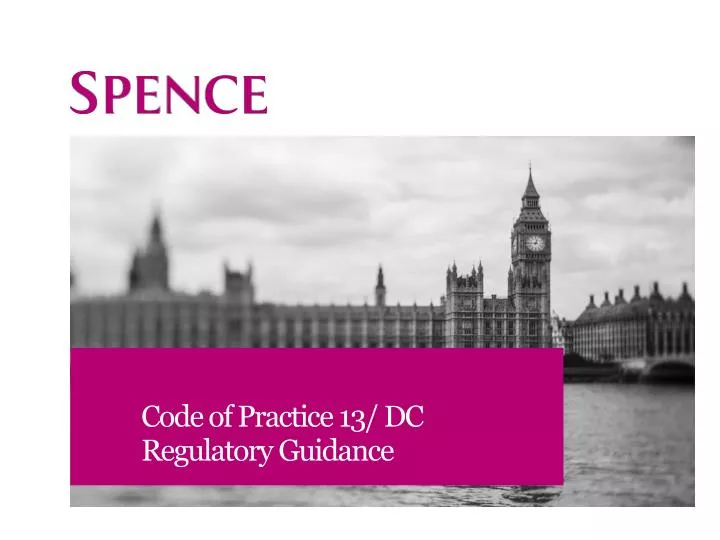 code of practice 13 dc regulatory guidance