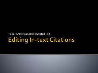 Editing In-text Citations