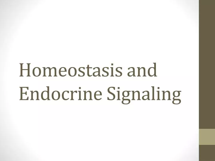 homeostasis and endocrine signaling