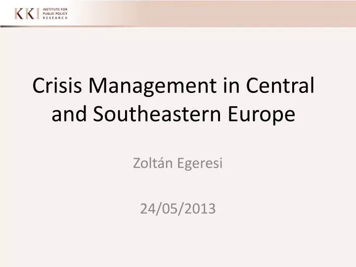 crisis management in central and southeastern europe