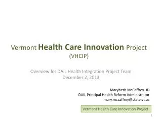 Vermont Health Care Innovation Project (VHCIP)