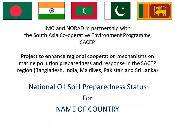 national oil spill preparedness status for name of country