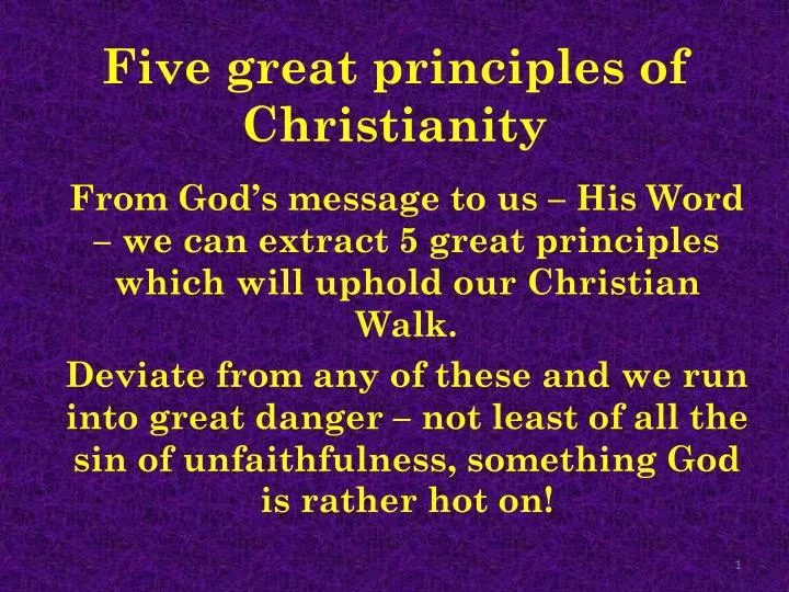 five great principles of christianity