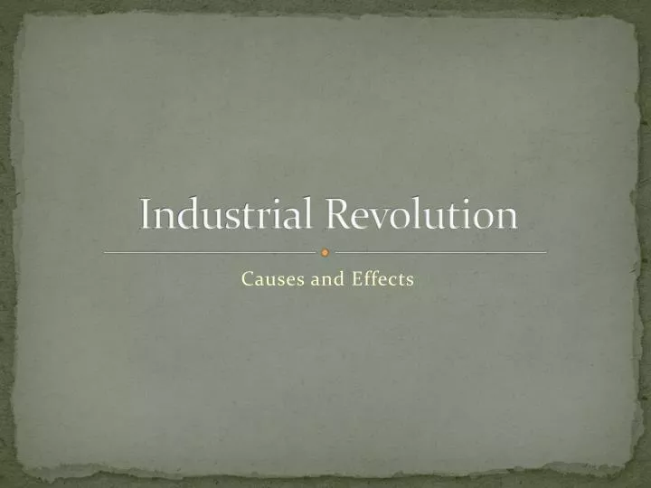 industrial revolution