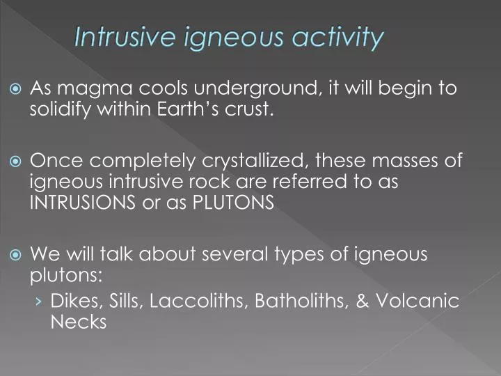 intrusive igneous activity