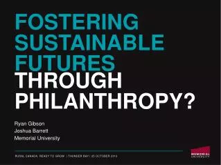 Fostering Sustainable Futures