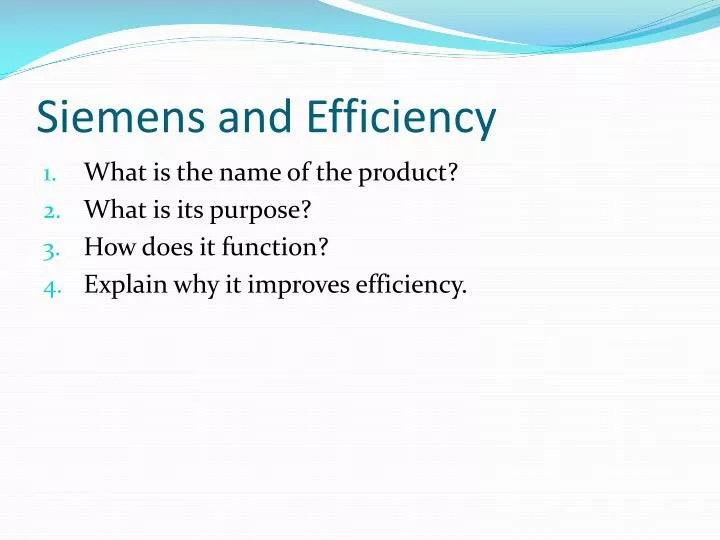 siemens and efficiency