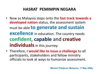 hasrat pemimpin negara