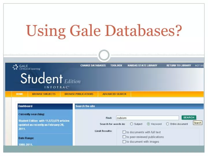 using gale databases