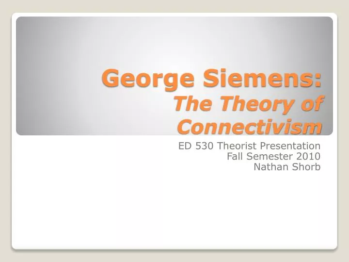 george siemens the theory of connectivism