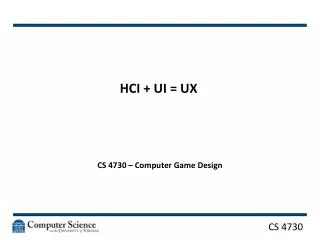 HCI + UI = UX