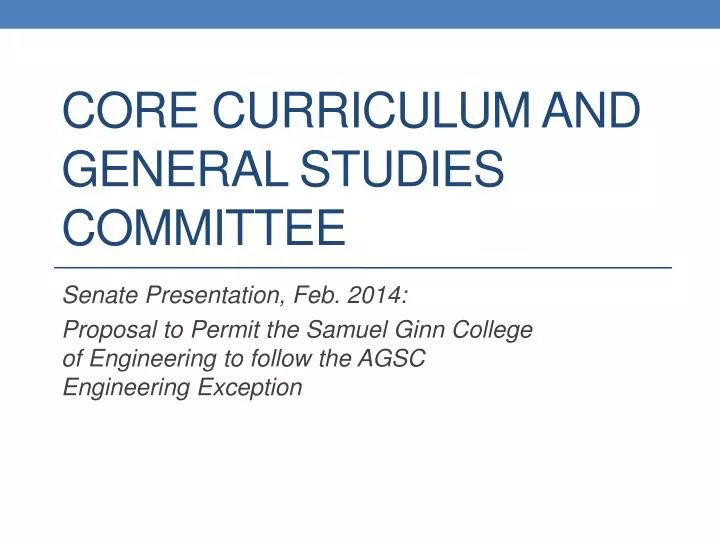 core curriculum and general studies committee