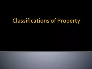 Classifications of Property