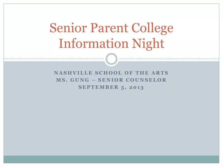 senior parent college information night