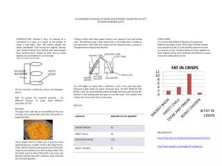 DO DIFFERENT FLAVOURS OF CRISPS HAVE DIFFERENT QUANTITIES OF FAT? BY EMMA MCKENZIE 2OPT1