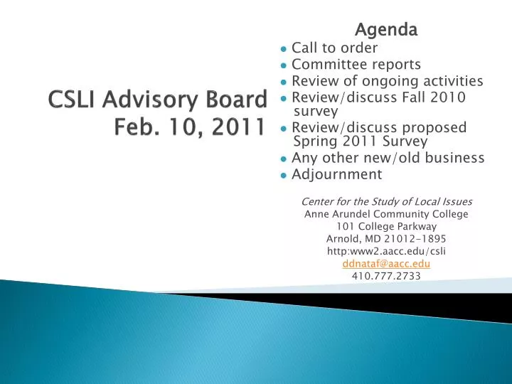 csli advisory board feb 10 2011