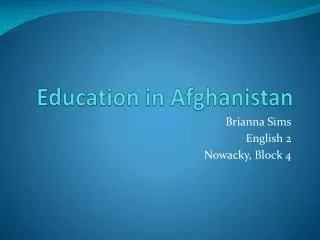 Education in Afghanistan