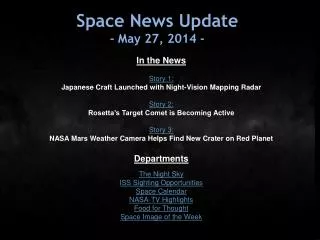Space News Update - May 27, 2014 -