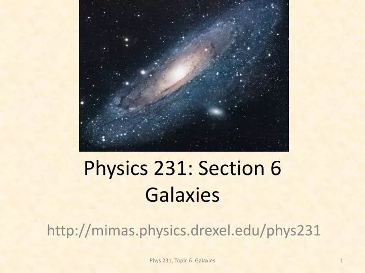 physics 231 section 6 galaxies