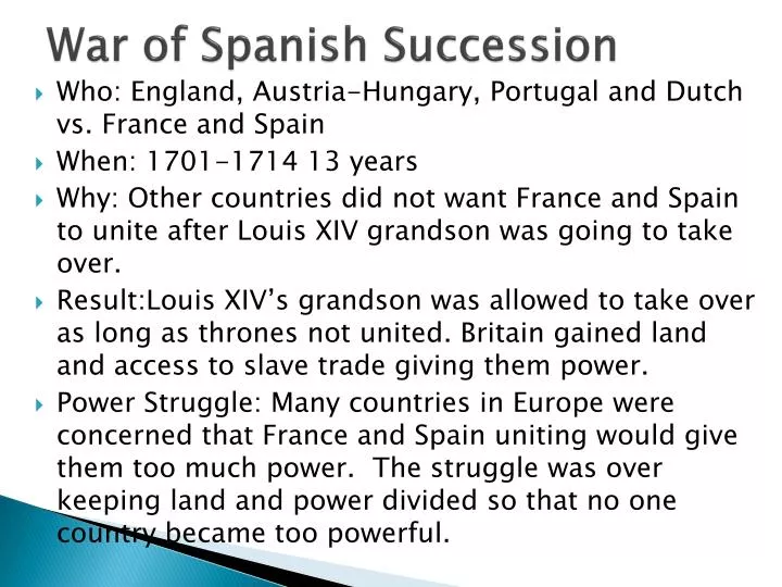 war of spanish succession