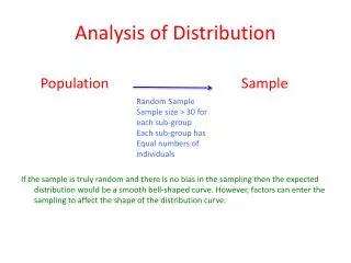 Analysis of Distribution