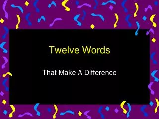 twelve words