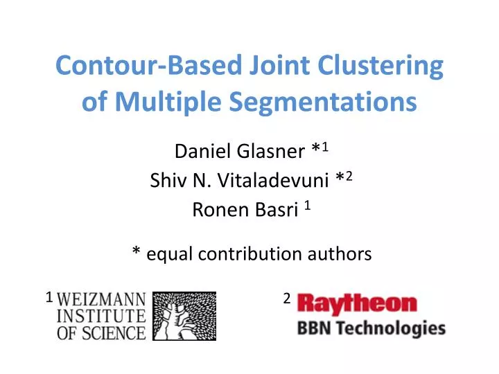 contour based joint clustering of multiple segmentations