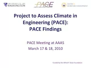 Project to Assess Climate in Engineering (PACE): PACE Findings