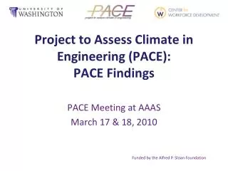 project to assess climate in engineering pace pace findings