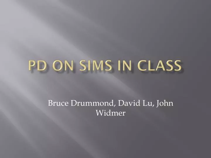 pd on sims in class