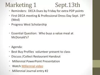 Marketing 1		Sept.13th