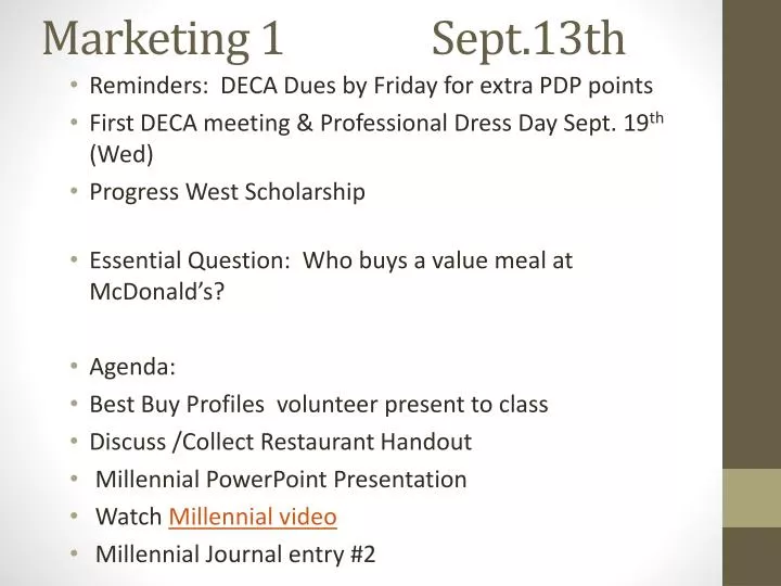 marketing 1 sept 13th