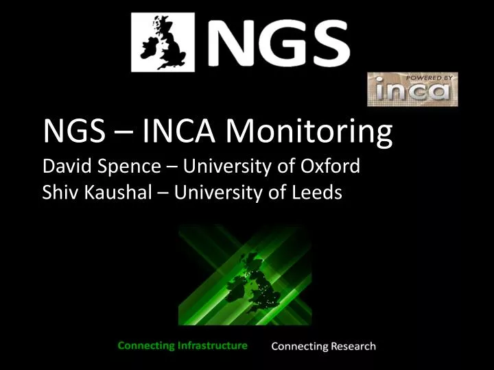 ngs inca monitoring david spence university of oxford shiv kaushal university of leeds