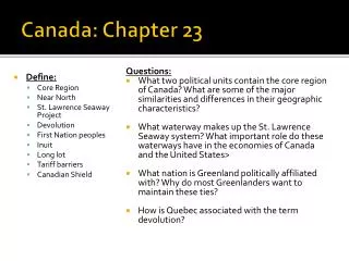 Canada: Chapter 23