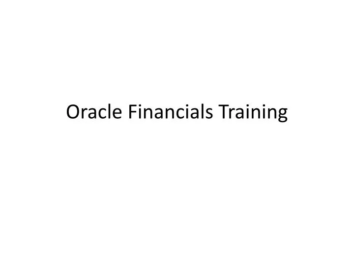 oracle financials training