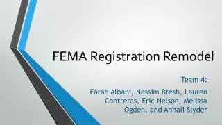 FEMA Registration Remodel