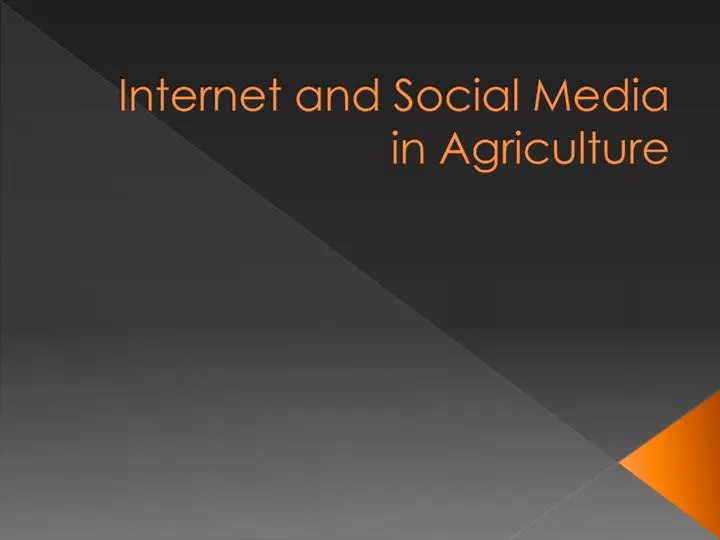 internet and social media in agriculture