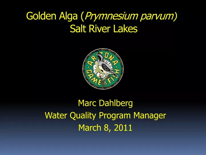 golden alga prymnesium parvum salt river lakes