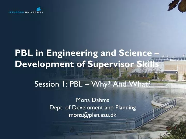 pbl in engineering and science development of supervisor skills
